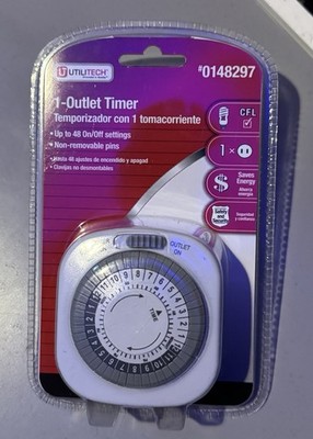 UTILITECH 1-Outlet Timer With 48 On/Off Settings 125v-60H NEW Sealed