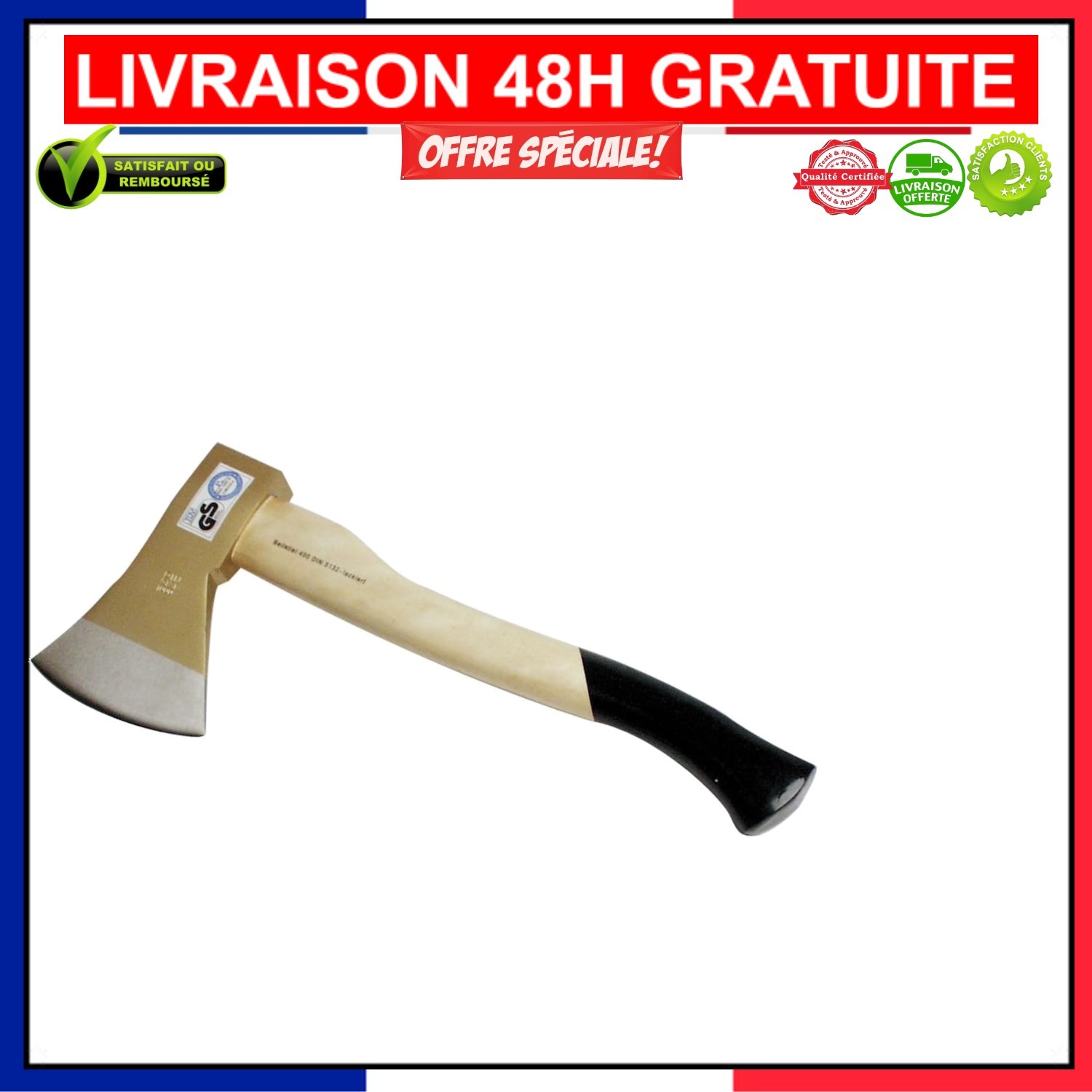 Hachette de jardin Mannesmann 76530 idéale pour préparer le bois de chauffage