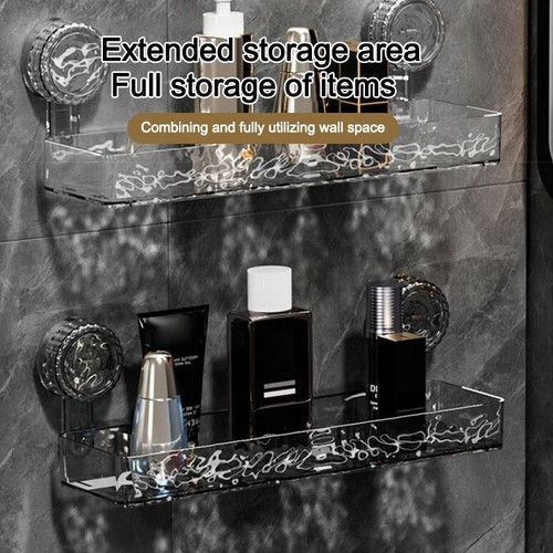 Suction Cup Bathroom Shelf Punch Free Shampoo Holder Organizer - Picture 4 of 12