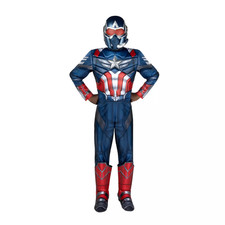 DISNEY STORE CAPITÁN AMÉRICA VALIENTE NUEVO MUNDO DISFRAZ PARA NIÑOS TALLA 10-12 GRANDE