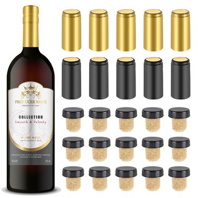 Wine Sealer for Wine Bottles - 50 Pcs Wine Bottle Resealer Kit for Cruise with P