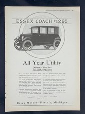 Magazine Ad - 1923 - Essex Motor Cars - Detroit, MI - Coach