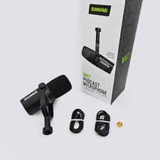 Shure MV7 Hybrid Podcast Microphone Black USB/XLR Mic for Streaming  Recording