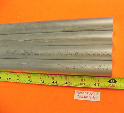 4 Pieces Of 5/8" Diameter 6061-T6511 Aluminum Round Rod - 48" Long, Solid Bar Stock For Machining