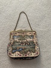 VINTAGE TAPESTRY PURSE By Mantessa, Made in West Germany Scenic Multicolor
