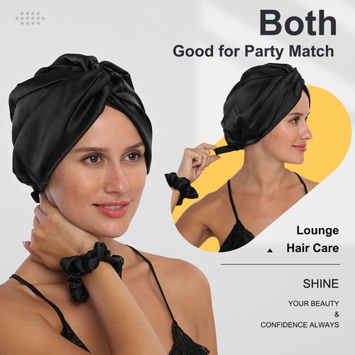 Satin Bonnet Silk Bonnet Hair Bonnet for Sleeping Large Adjustable Hair wrap ... - Picture 3 of 6