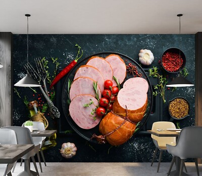 3D Ham Tomato A4879 Business Wallpaper Wall Murals Self-adhesive Commerce