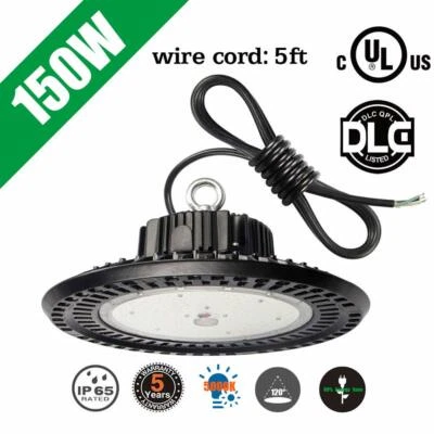 150W 200W UFO LED High Bay Light Industrial Warehouse Factory ETL UL DLC 5000K