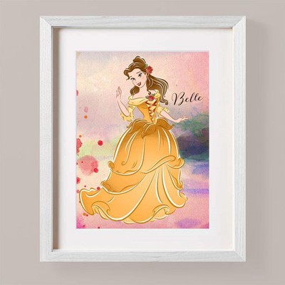 Disney Princess Belle Beauty Beast Paint Splash Picture Print Nursery Bedroom Ebay