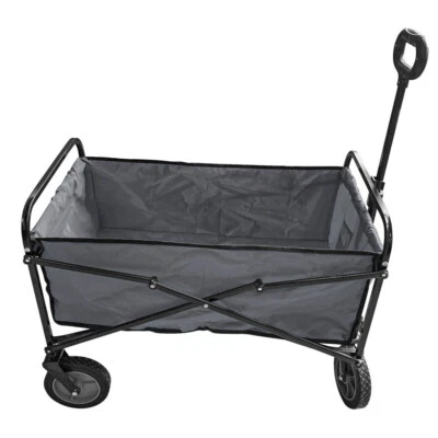 MARKENLOS Bollerwagen faltbar grau 70kg Transportwagen Handwagen Gerätewagen Strandwagen