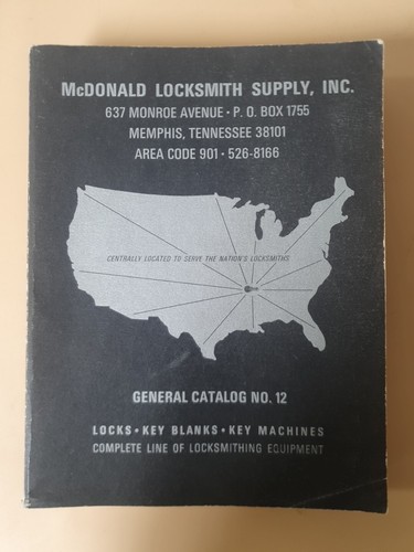Vintage McDONALD LOCKSMITH SUPPLIES/ General Catalog No.12