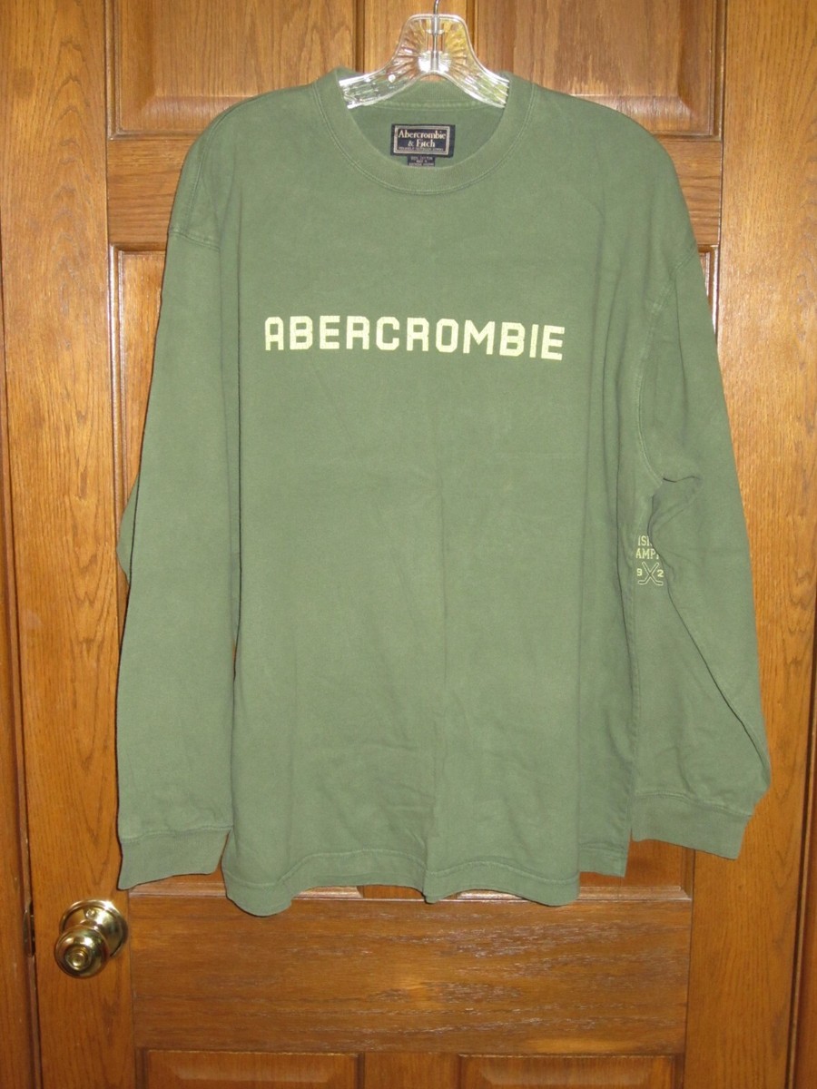廃盤新品未使用Abercrombie & Fitch GREEN Vintage Abercrombie & Fitch Green Long Sleeve Graphic T-Shirt
