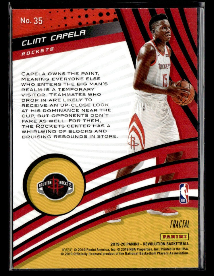 2019-20 Panini Revolution #35 Clint Capela Vortex card | eBay