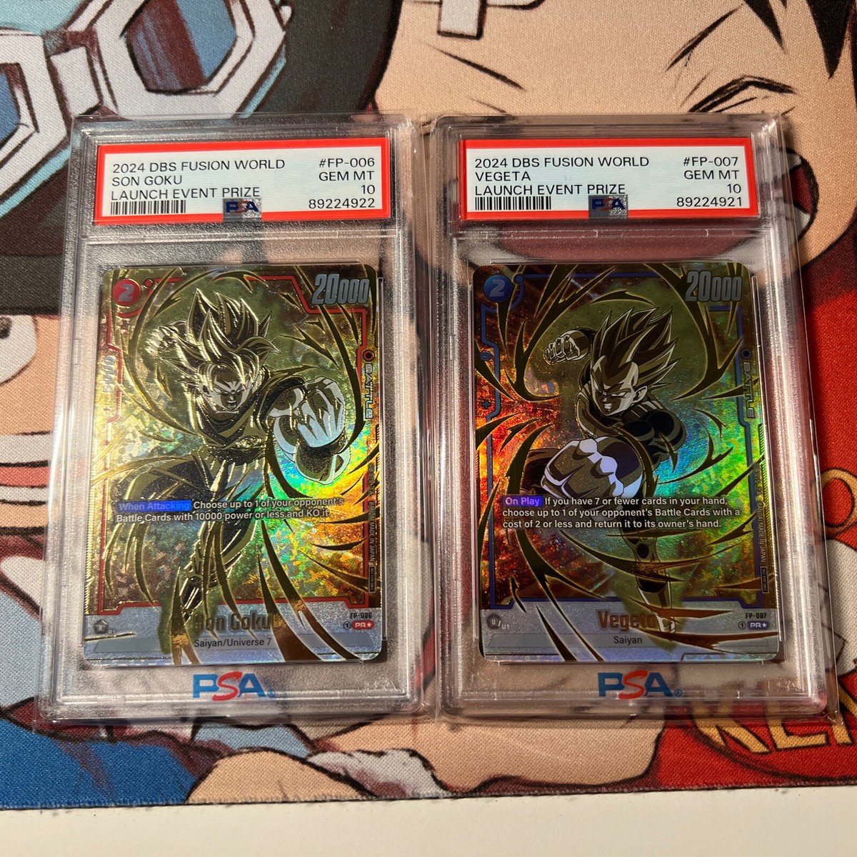 Dragon Ball Fusion World Son Goku Fp-006 And Vegeta Fp-007 Gold