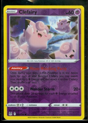Pokemon CLEFAIRY 062/196 - Lost Origin - Rev Holo - - MINT | eBay