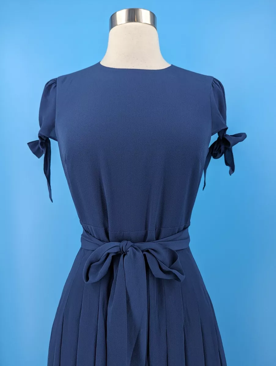 Gal Meets Glam Collection New 2 Bette Pleated Midi Dress In Ink