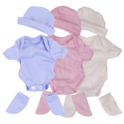 3-in-1 Clothes Romper+Socks+Hat Set for 10-11inch Reborn Baby Doll Accessories