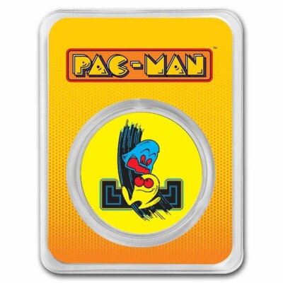 1 UNZE 999 SILBER - PAC MAN / VIEDEO / COMPUTER SPIEL - SILBERMÜNZE SILBERBARREN
