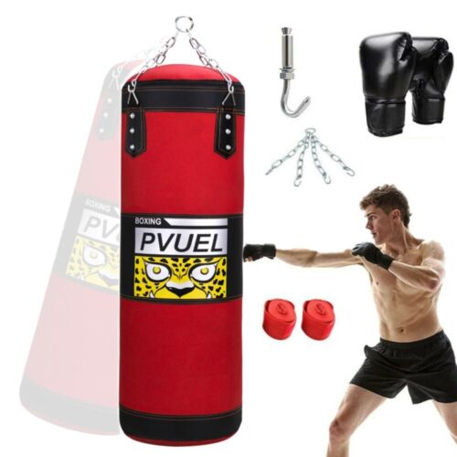 39" Heavy Boxing Punching Bag Training Gloves Speed Set Kicking MMA Workout GYM - Picture 8 of 10