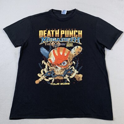 Five Finger Death Punch 5 Afterlife 2022 Tour Short Sleeve Tee Mens Large Black