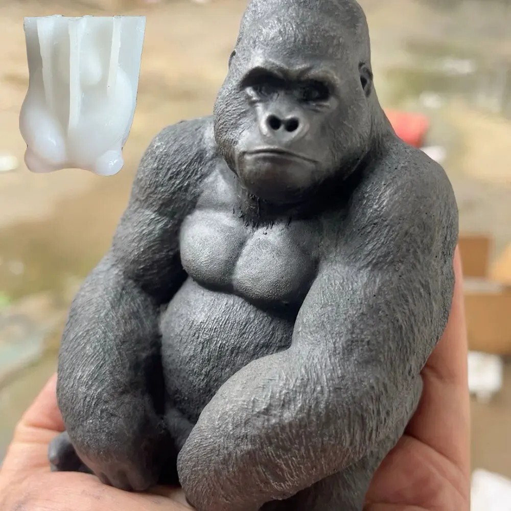 3D Orangutang Silicone Mold Gypsum Resin Clay Large Monkey Desktop