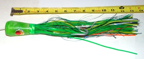 Vintage Bob Schneider Scoop 12" Marlin Tuna Mahi Rigged Trolling FISHING LURE