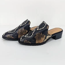 Crown Vintage Rydella Mule Womens Size 8 M Slip On Snake Boot Leather Shoe