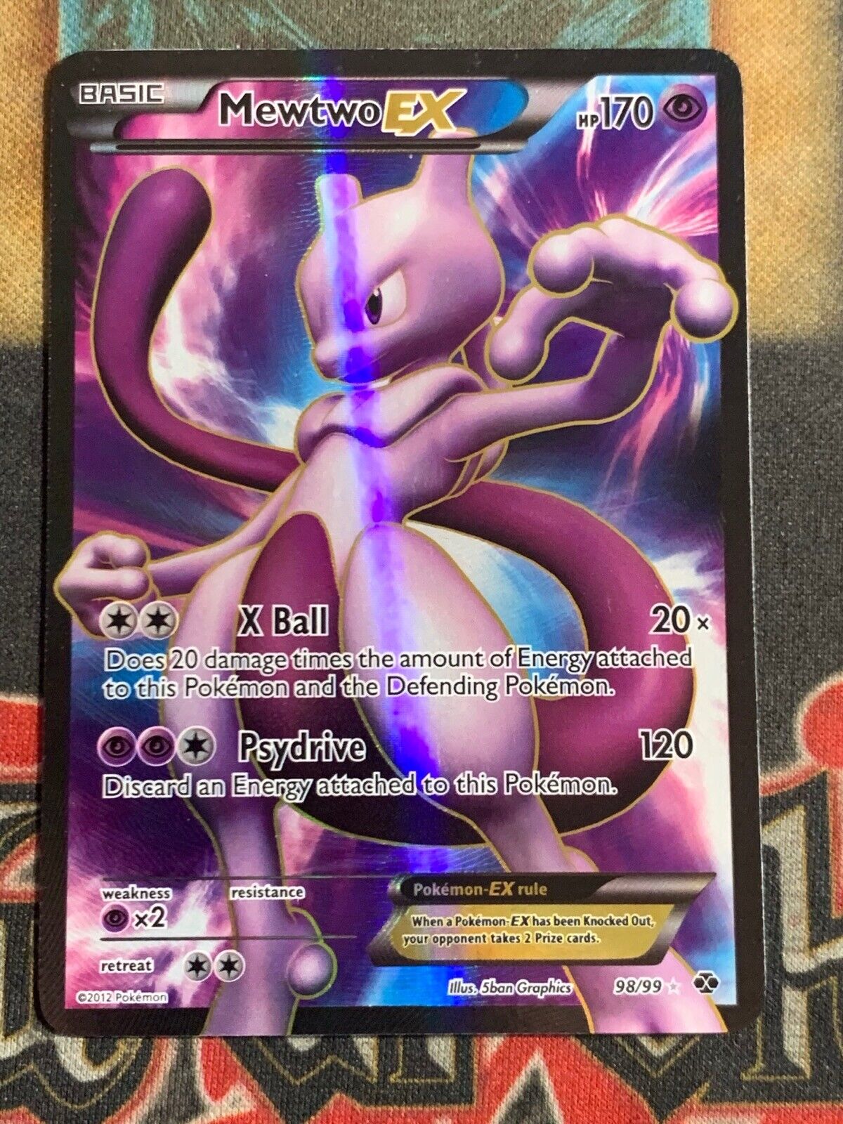 Pokemon Mewtwo EX 98/99 Full Art Holo BW Next Destinies NM