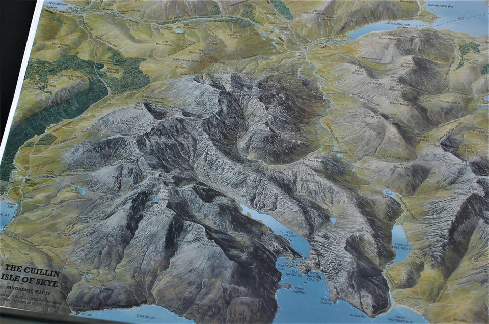 3D Aerial Panoramic Map of The Cullin Isle of Skye No16 Unusual Gift Idea