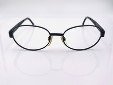 Vintage Sergio Tacchini ST1050 Black Metal Oval Sunglasses Italy FRAMES ONLY