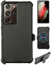 Black For Samsung Galaxy S22 S22+Ultra Case w/ Belt Clip Fits Otterbox Defender