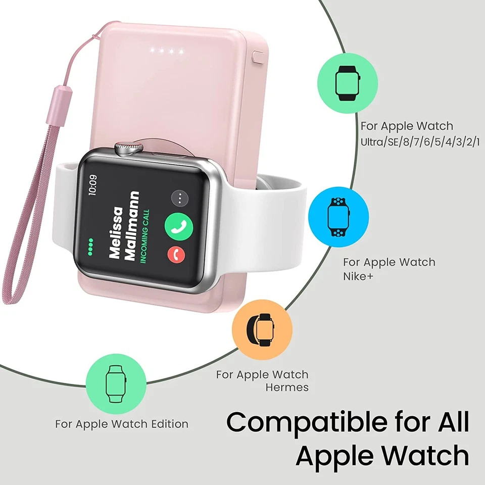 Cargador para Apple Watch Series Cargador Banco de Alimentación Batería Inalámbrica 4000mAh Foto 2 de 4