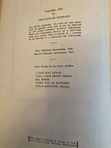 Vintage 1945 First Edition • Texas-Proud and Loud • Boyce House - Picture 2 of 4