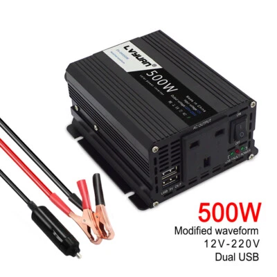 LVYUAN 500W Power Inverter DC 12V to AC 240V Car Vehicle Adapter Converter for Laptop