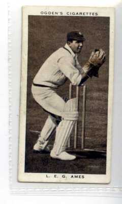 (Je9487) OGDENS,PROMINENTE CRICKETSPIELER VON 1938,L.E.G.AMIES KENT,1938,#2
