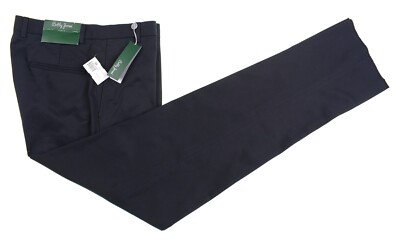 NWT Bobby Jones Black Twill COTTON TENCEL Flat Front Chinos Casual Pants 32 NEW