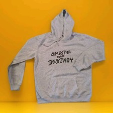 THRASHER - SKATE AND DESTROY - HOODIE - Gray - Large - Sweatshirt - L New