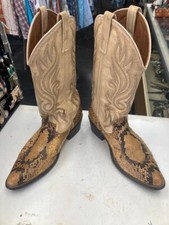 Vintage Acme Genuine Exotic Python Snakeskin Western Cowboy Boots Womens 10.5 M