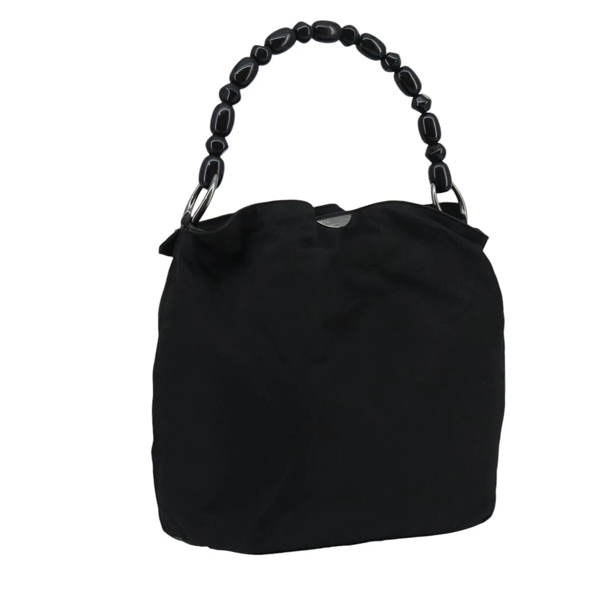 Sac bandoulière Christian Dior Maris perle nylon noir argent authentique fm4147