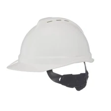 MSA WHITE V Gard ANSI OSHA Construction HARD HAT VENTED 6 PT Ratchet Suspension