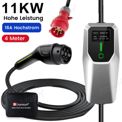 EV Ladegerät Ladekabel Starkstrom CEE 3.5-22KW 16-32A EUR Typ 2 Mobile Wallbox