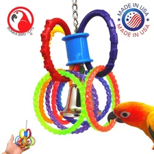 Bonka Bird Toys 3836 Ring Jumble Durable Puzzle Tug Pull Play Parrot Cage Toy