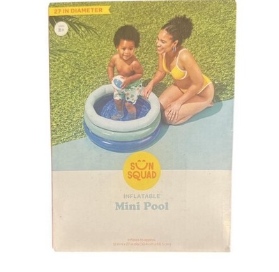 ''Sun Squad Inflatable Mini Pool 27in Kids Toddler Pool Summer Fun Outdoor Play''