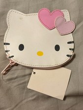 Sanrio Hello Kitty Faux Leather Zip-Around Coin Wallet Purse White Pink