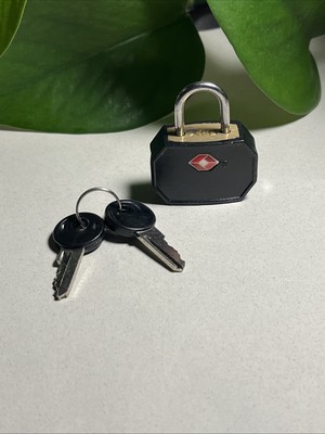 Lewis N. Clark Travel Sentry Black Mini Padlock With Key