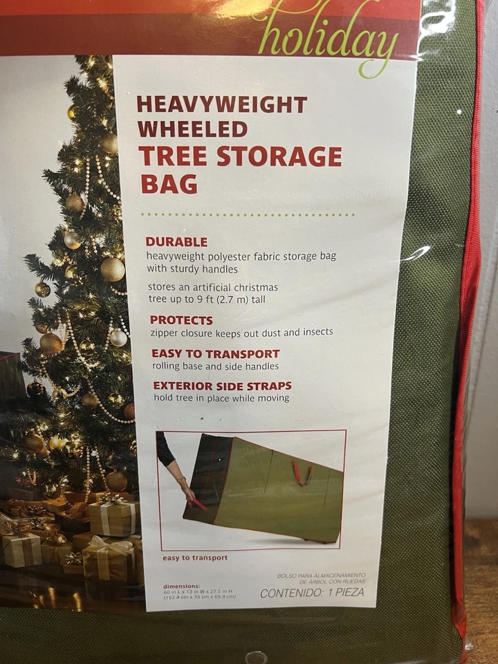 New REAL SIMPLE, HEAVYWEIGHT WHEELED TREE STORAGE BAG, Up to 9' - Image 2 of 4