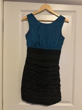 Express Women’s Sleeveless Cocktail Mini Dress Teal and Black Sheath-Size 4