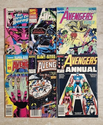 6 Marvel Avengers Annual Comic Book Lot. Captain America. Vision, Thor, Wanda