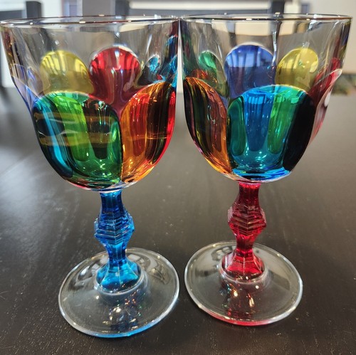 Carullo Collection Polychrome Wine Glasses-Rare! Set of 2 Venezia - Picture 2 of 8