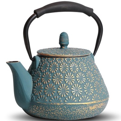 MILVBUSISS Cast Iron Teapot, 32oz Japanese Sakura Blossom Pattern Tea Kettle,...